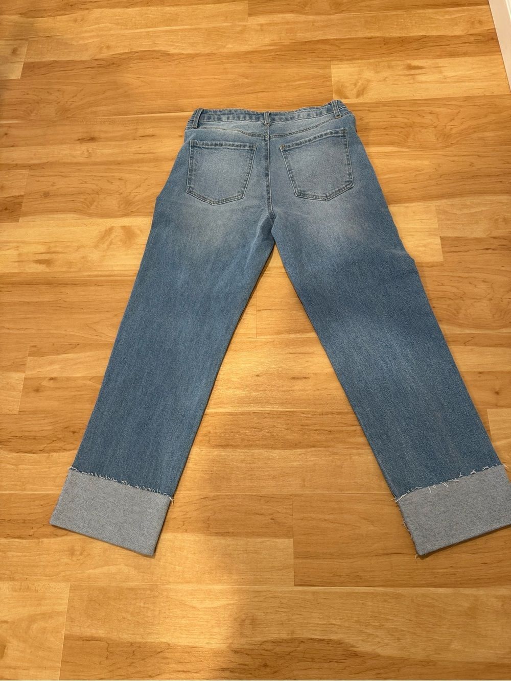 BCBGeneration Mega Cuff Wide Leg High Waisted Light Blue Jeans Size 28 - Picture 3 of 6